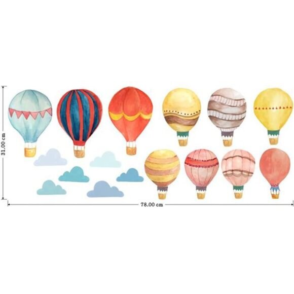 Balloon Wall Stickers,Peel&Stick Removable Cloud Balloons Wall Decals Decoration - Picture 2 of 6